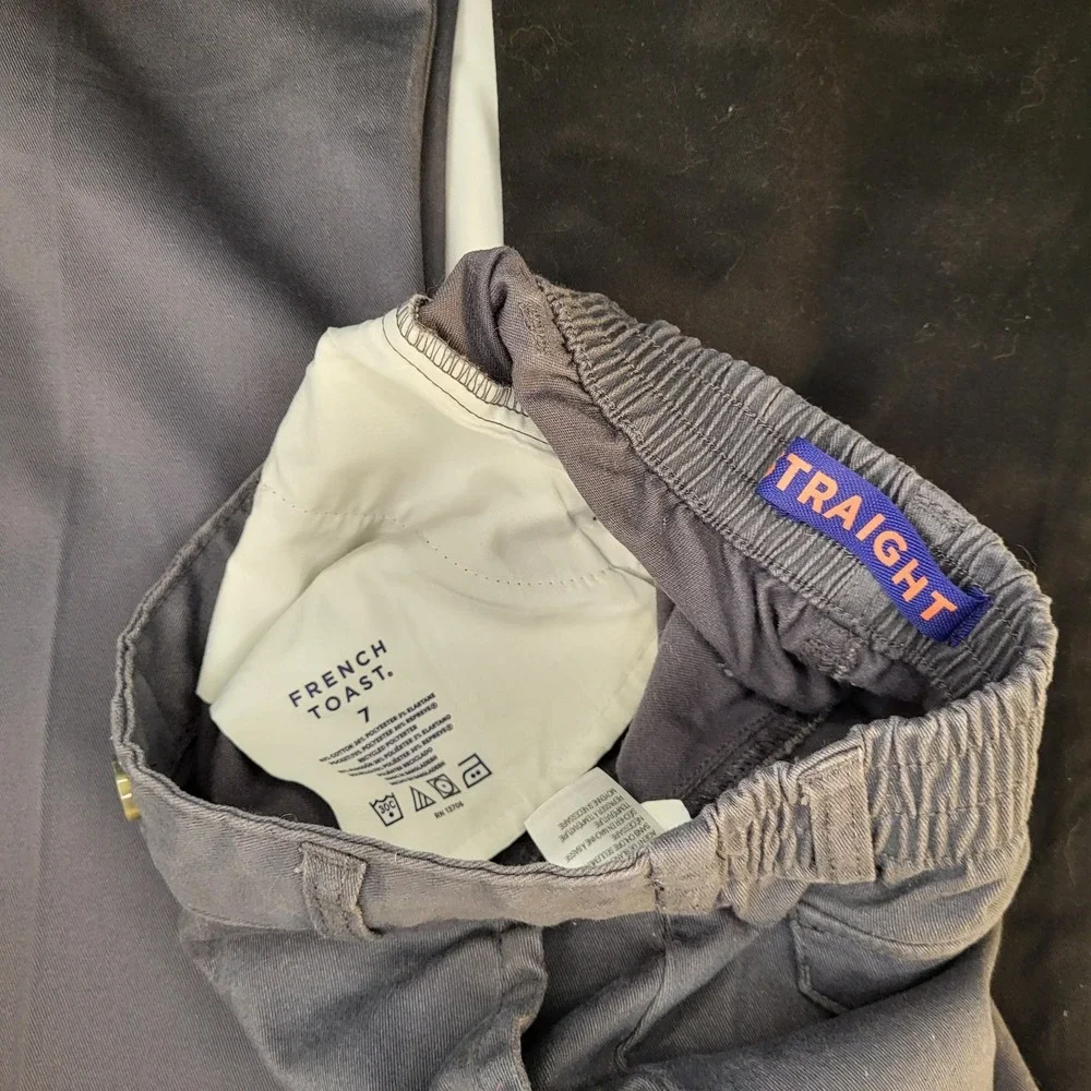 Lot 3 Pair - Girls Sz 7 French Toast Uniform Adjustable Waist Pants (2 Are New)